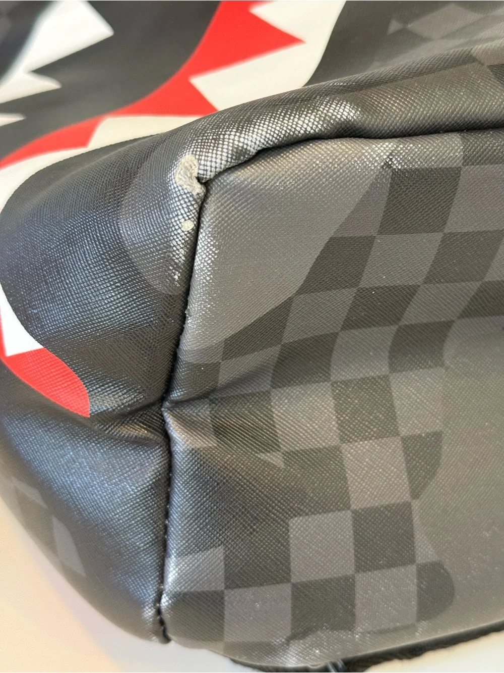 Sprayground Black Gray Red Shark Mouth Backpack